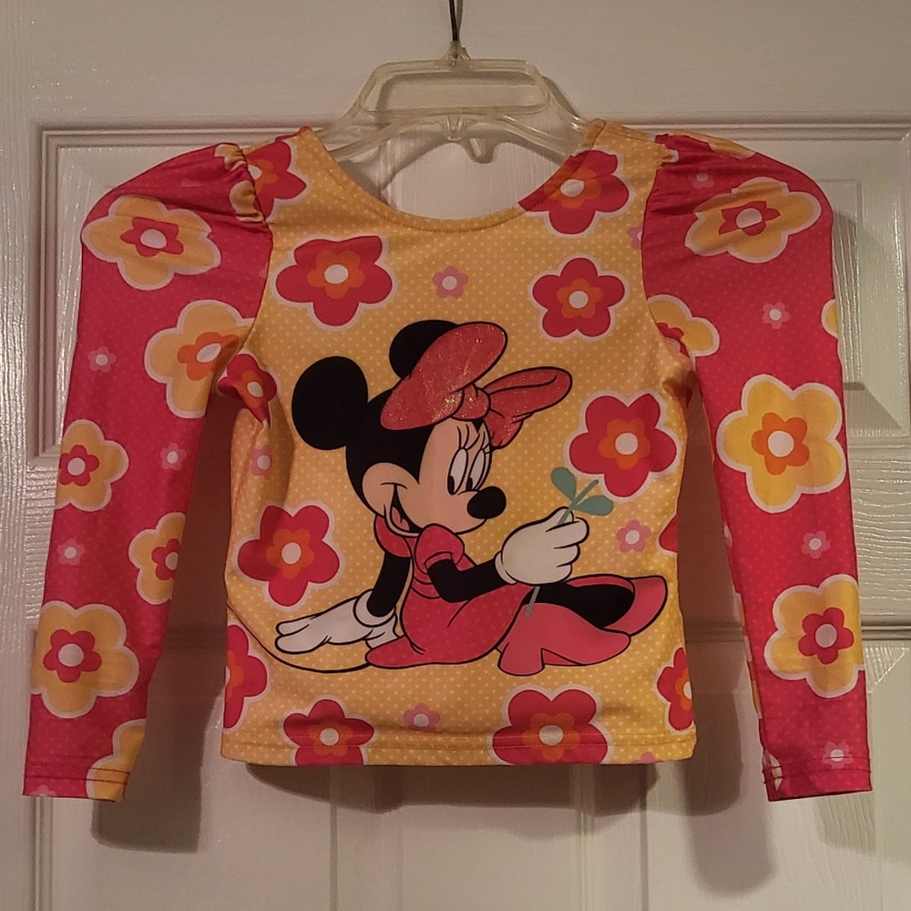 Disney Rash Guard Long Sleeve Swim Shirt Minnie Mouse